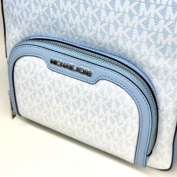 Michael Kors Jaycee Medium Ombré Signature Logo Backpack Light Sky Blue - Picture 9 of 11